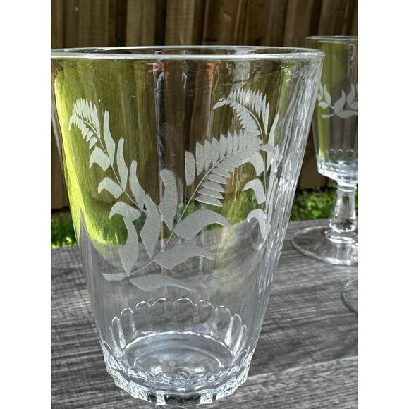 EAPG Riverside Glassworks No.3 Fern 1800's Stemmed Goblets 6 5 /8"-Set of 12 - Picture 8 of 9